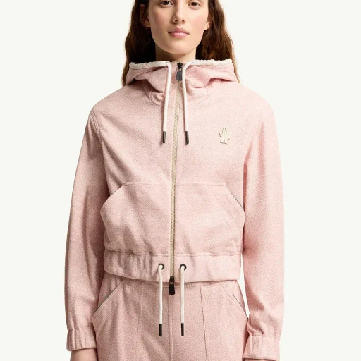 Linen & Cotton Blend Zip-Up Hoodie