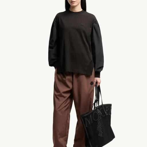 Pleated Sleeves Cotton Jersey Sweatshirt