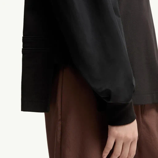 Pleated Sleeves Cotton Jersey Sweatshirt