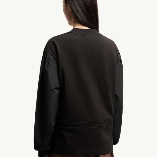 Pleated Sleeves Cotton Jersey Sweatshirt