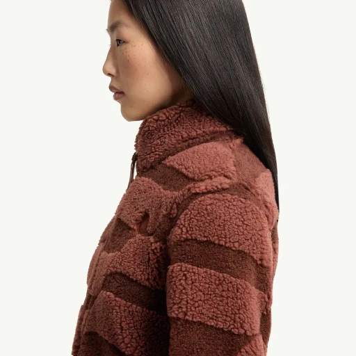 Teddy Jacquard Padded Zip-Up Cardigan