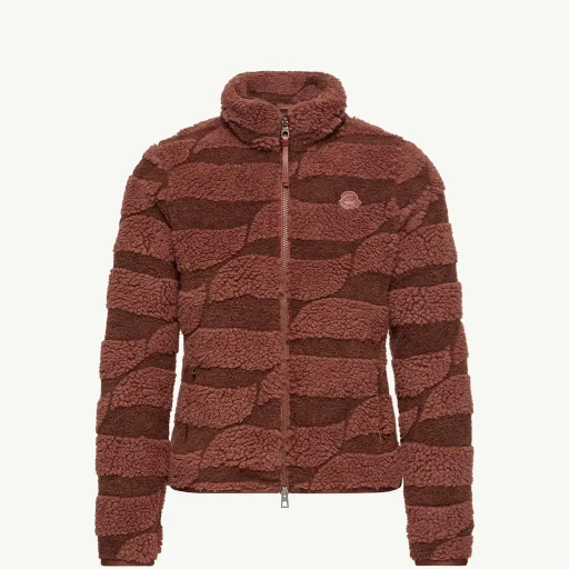 Teddy Jacquard Padded Zip-Up Cardigan