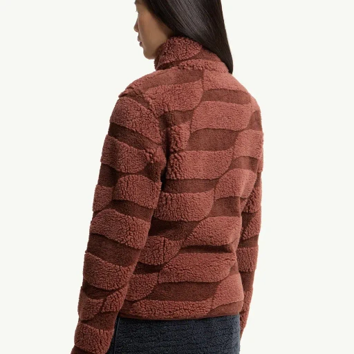 Teddy Jacquard Padded Zip-Up Cardigan