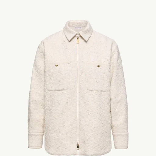 Cotton Blend Bouclé Down Shirt Jacket