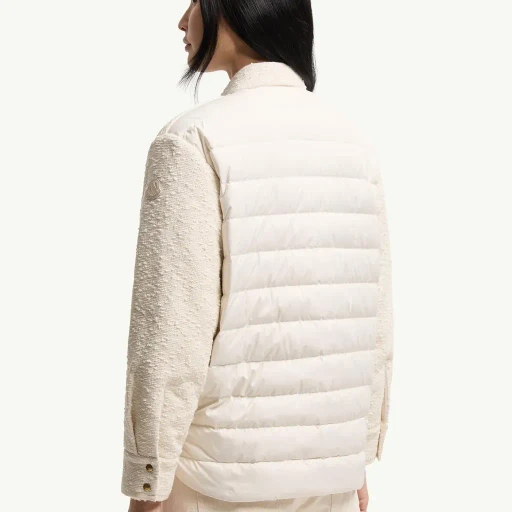 Cotton Blend Bouclé Down Shirt Jacket