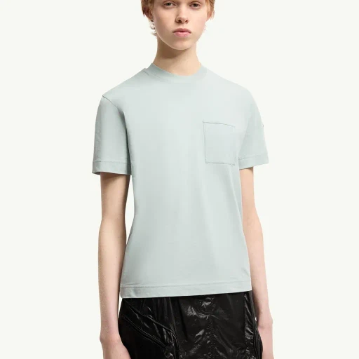 Cotton Jersey T-Shirt With Pleated Pocket