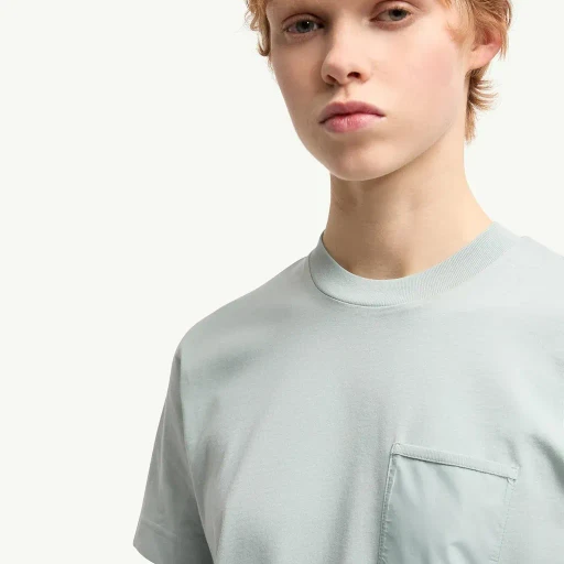 Cotton Jersey T-Shirt With Pleated Pocket