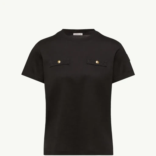 Cotton T-Shirt With Mock Pockets