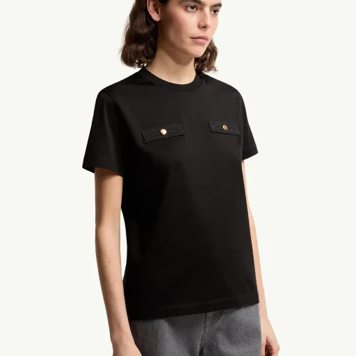 Cotton T-Shirt With Mock Pockets