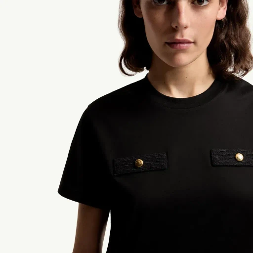 Cotton T-Shirt With Mock Pockets