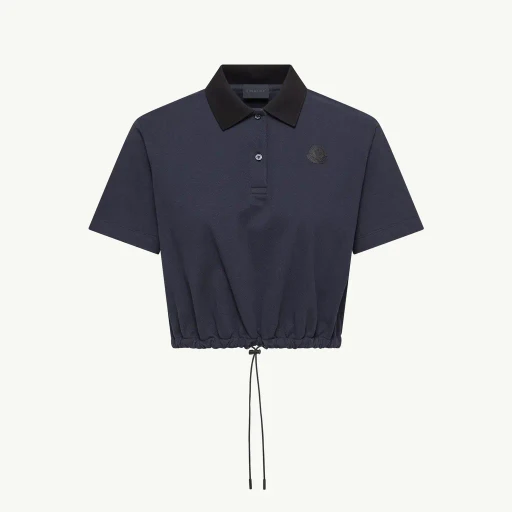 Cropped Cotton Piquet Polo Shirt