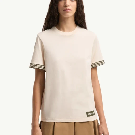 Crochet-Trimmed Cotton Logo T-Shirt