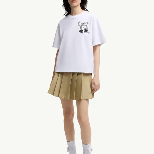 Embroidered Cherry Logo Cotton T-Shirt