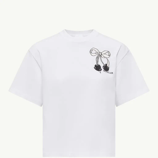 Embroidered Cherry Logo Cotton T-Shirt
