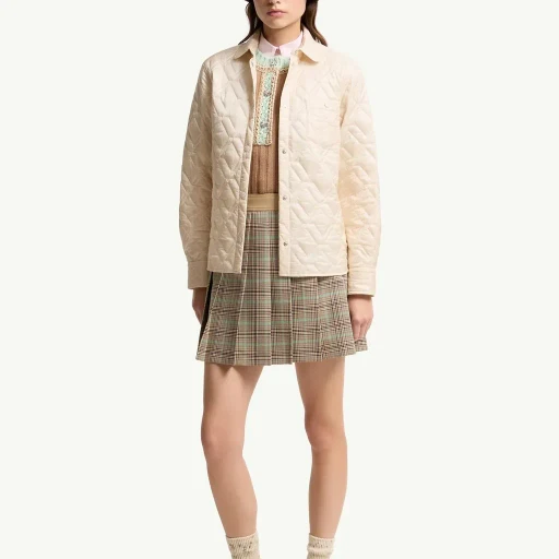 Diamond-Quilted Padded Shirt Jacket