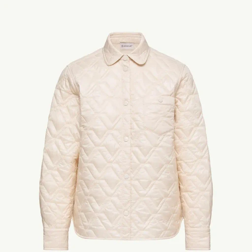 Diamond-Quilted Padded Shirt Jacket