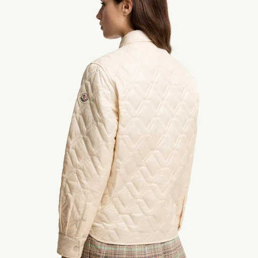 Diamond-Quilted Padded Shirt Jacket