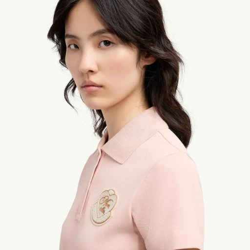 Heart Logo Patch Cotton Piquet Polo Shirt