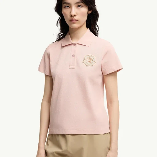 Heart Logo Patch Cotton Piquet Polo Shirt