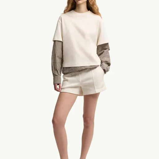 Layered-Effect Vichy Cotton Blend T-Shirt