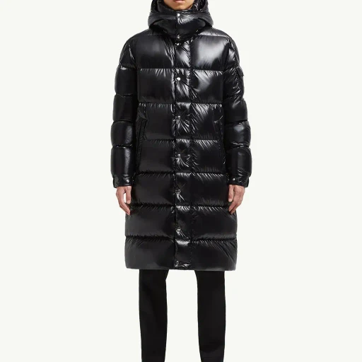 Hanoverian Hooded Square-Quilted Long Down Jacket