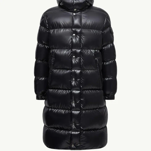 Hanoverian Hooded Square-Quilted Long Down Jacket