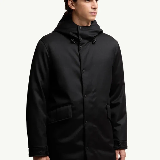 Merri Reversibe Wool Hooded Mid-Length Down Jacket
