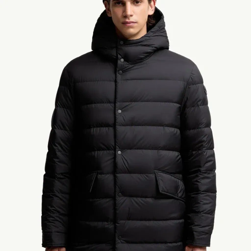 Merri Reversibe Wool Hooded Mid-Length Down Jacket