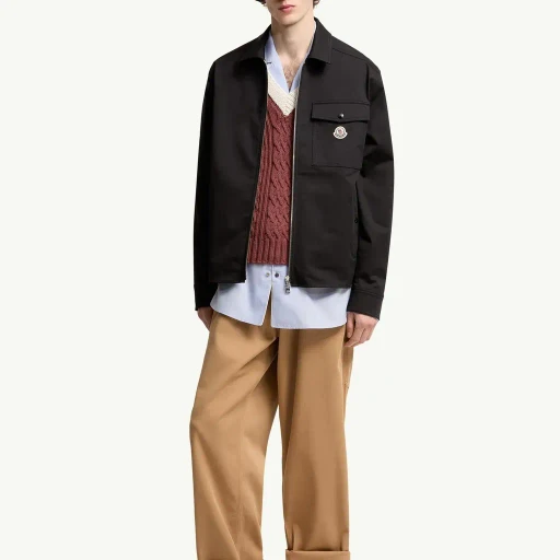 Cotton Blend Gabardine Shirt Jacket
