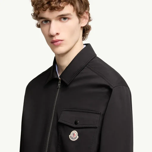 Cotton Blend Gabardine Shirt Jacket