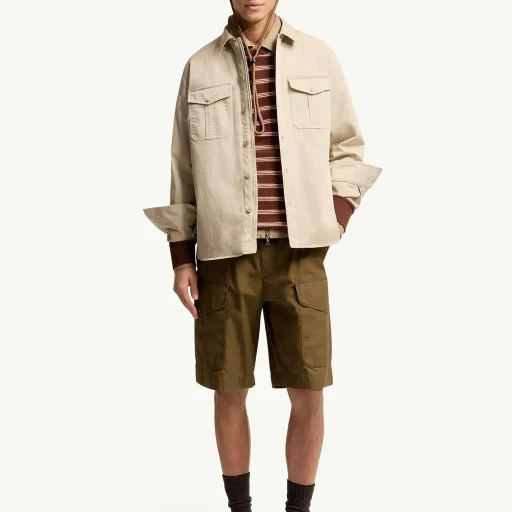 Cotton Blend Gabardine Long Sleeve Shirt