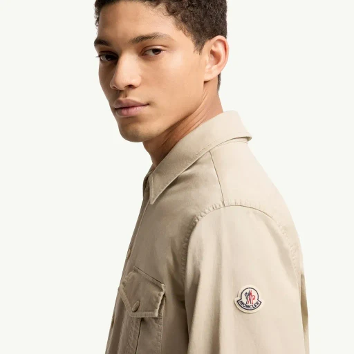 Cotton Blend Gabardine Long Sleeve Shirt