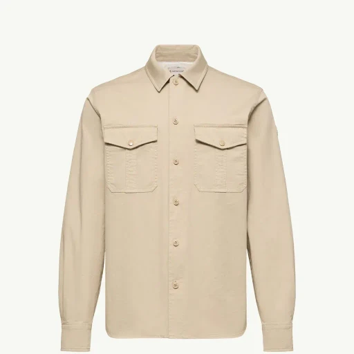 Cotton Blend Gabardine Long Sleeve Shirt