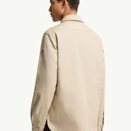 Cotton Blend Gabardine Long Sleeve Shirt