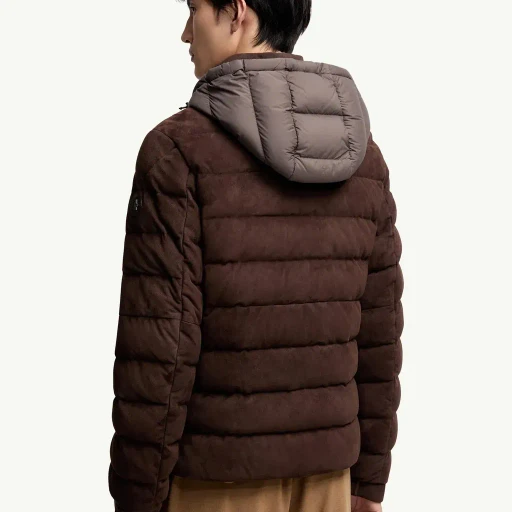 Arneb Hooded Suede Short Down Jacket