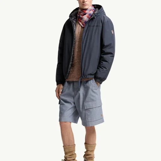 Berguns Reversible Hooded Down Bomber Jacket