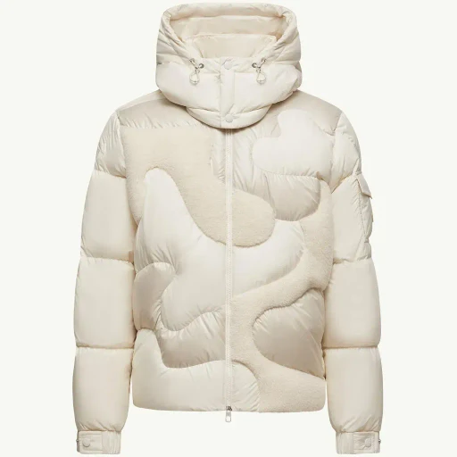 Candes Hooded Teddy Intarsia Short Down Jacket