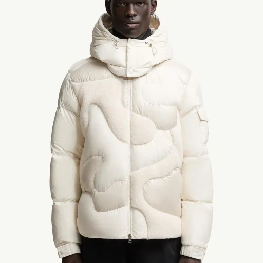 Candes Hooded Teddy Intarsia Short Down Jacket