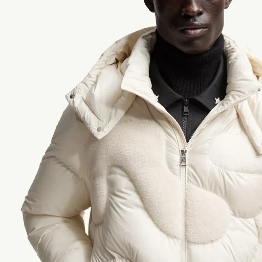 Candes Hooded Teddy Intarsia Short Down Jacket