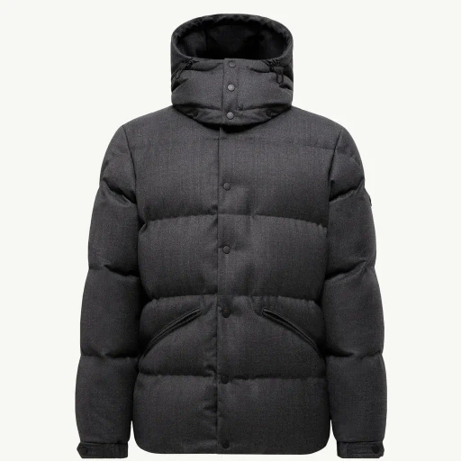 Eawy Hooded Wool Short Down Jacket
