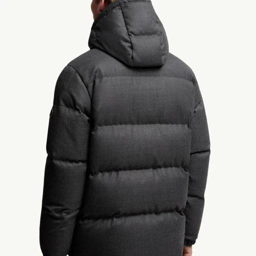 Eawy Hooded Wool Short Down Jacket
