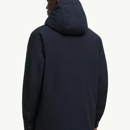 Fowey Reversible Hooded Mid-Length Down Jacket