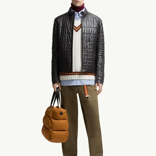 Lasne Vertical-Quilted Padded Biker Jacket