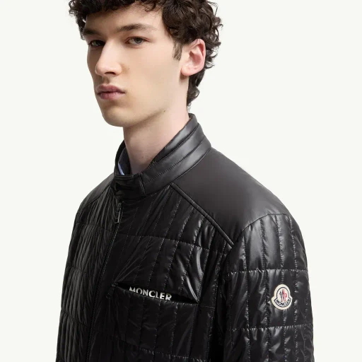 Lasne Vertical-Quilted Padded Biker Jacket