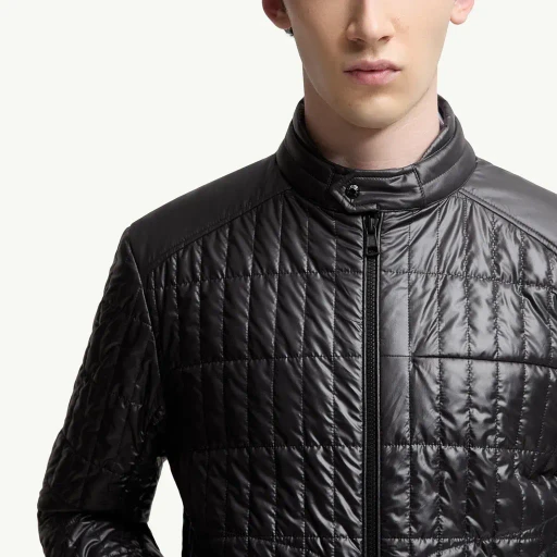 Lasne Vertical-Quilted Padded Biker Jacket