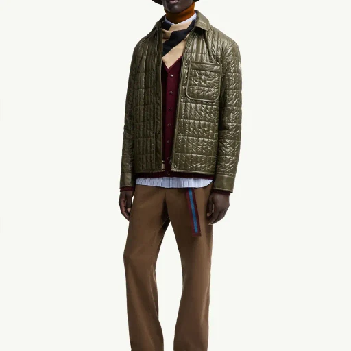 Madiere Vertical-Quilted Padded Shirt Jacket