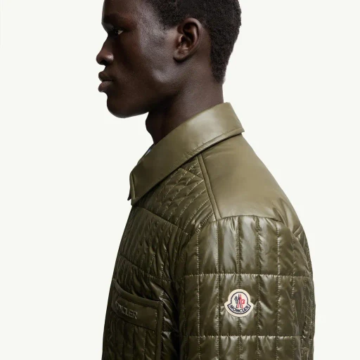 Madiere Vertical-Quilted Padded Shirt Jacket