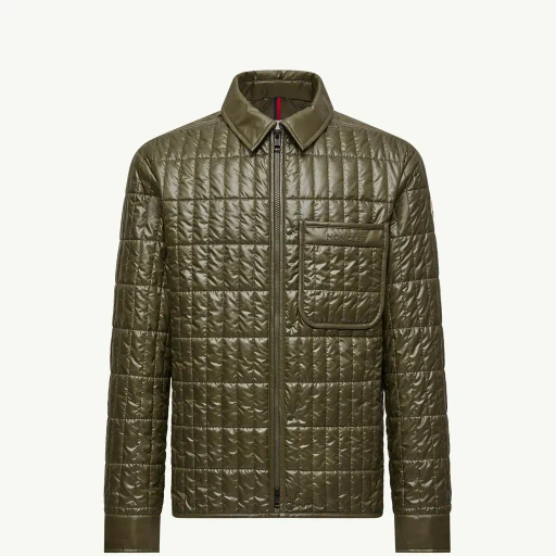 Madiere Vertical-Quilted Padded Shirt Jacket