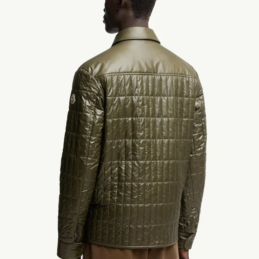 Madiere Vertical-Quilted Padded Shirt Jacket