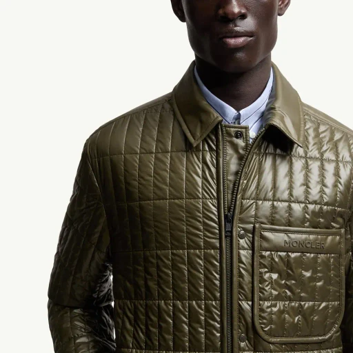 Madiere Vertical-Quilted Padded Shirt Jacket